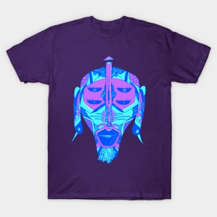 Blue African Mask No 11 T-Shirt